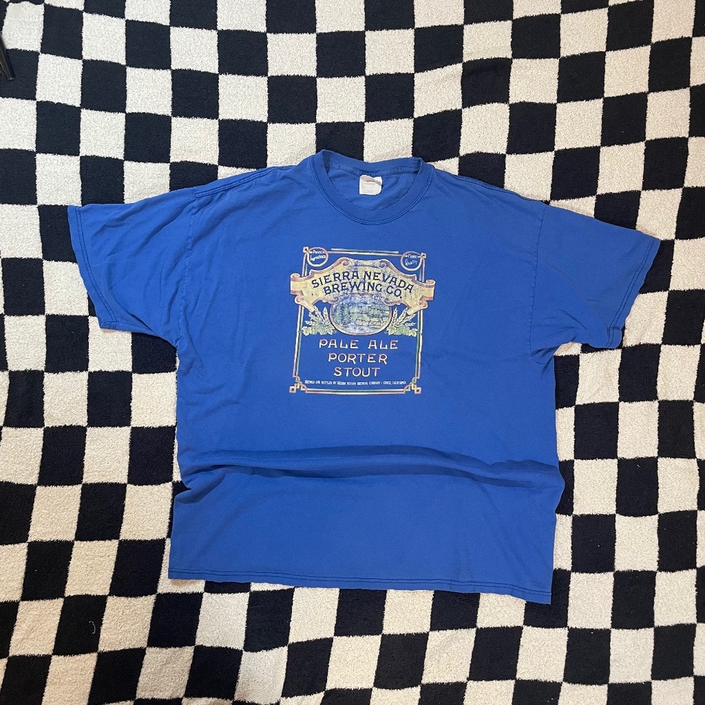 vintage sierra nevada brewing co. blue short sleeve faded hanes beefy xxl